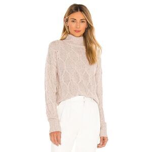 ISO 360 cashmere miriam mock neck cable knit sweater